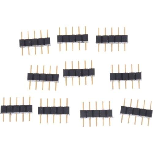 10pcs/lot 5pin RGBW LED Connector 5 Pin Needle Male Double DIY Small Part For 3528 5050 RGBW RGBWW LED Strip Light Tape Lamp