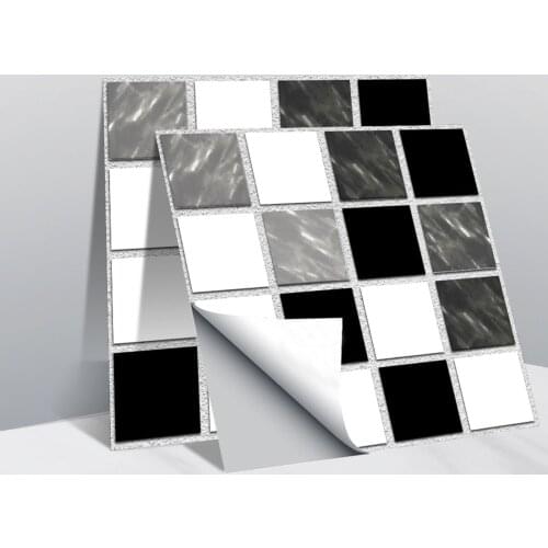 10 Pcs 3D Self-adhesive Panel Wall Stickers Waterproof Crystal Tile Living Room Tv Background Protection Wallpaper Stickers #50g