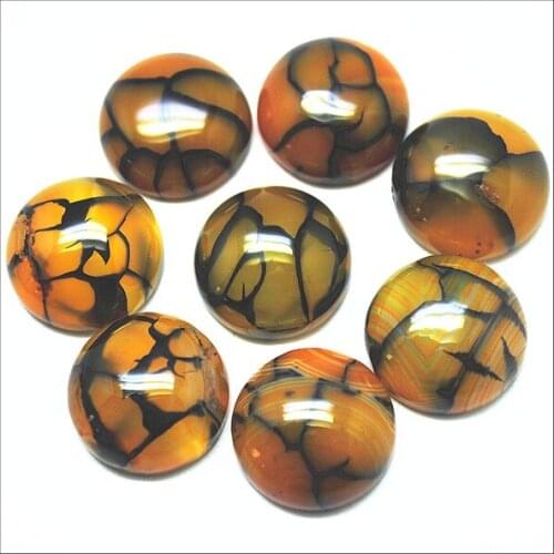 10pcs natural pink gem stone cabochons round shape no drilled hole size 16mm crack agatee stone cabs jewelry components