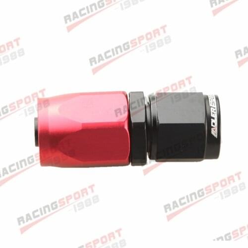 6AN AN6 AN-6 Straight Swivel Fitting Hose End Adaptor Aluminum Red/Black