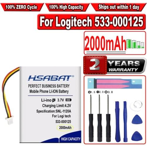 HSABAT 2000mAh 533-000125 603040 Battery for Logitech L/N:1504