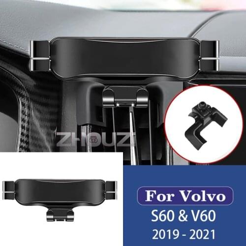 Car Mobile Phone Holder Gravity Air Vent Mounts Stand GPS Navigation Bracket For Volvo S60 V60 2019 2020 2021 Car Accessories