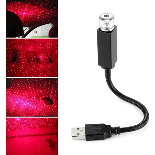 Car Roof Star Light Interior LED Starry Laser Atmosphere Ambient Projector USB Auto Decoration Night Mini Galaxy Lights