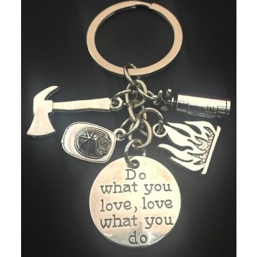 1 New Fireman Keychain Fire Department Key Ring Fireman Gift Fireman Wife Gift Lady Fireman Souvenir