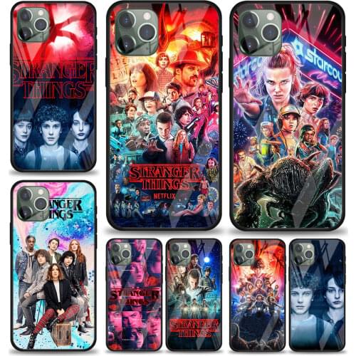 Stranger Things for Apple iPhone 12 Pro Max Mini 11 Pro XS Max X XR 6S 6 7 8 Plus Luxury Tempered Glass Phone Case