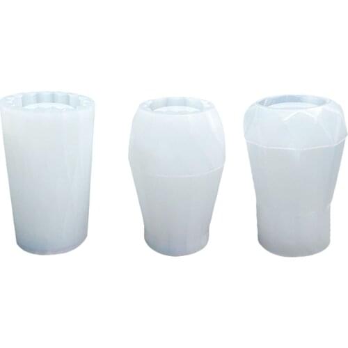 Flower Pot Clay Silicone Mold DIY Handmade UV Epoxy Resin Flower Vase Mold for Table Pen Holder Making Mould