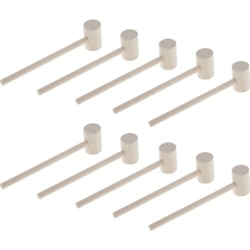 10pcs Wooden Hammer Toy Lobster Mallet Beating Gavel for Kids