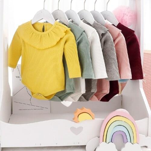 Baby Unisex Romper Newborn Cotton Solid Long Leeved Jumpsuit Bodysuit Baby Boy Girl Spring Autumn One-piece Clothes