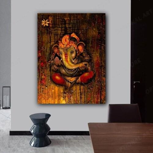 Hinduism Wall Art Religion Canvas Painting Ganesha Posters and Prints Decorative Picture Modern Home Decoration