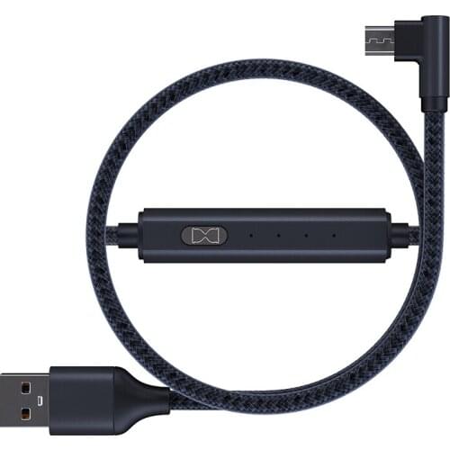 2 Pack 2.4A 90 Degree Micro USB Cable with Timer Switch for Huawei Samsung xiaomi mobile phones Nylon Braided Black Red Blue