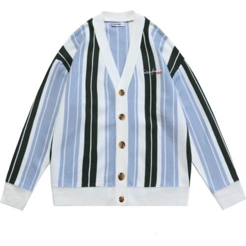 High quality oversized autumn and winter letter embroidery men and women cardigans knitted sweater loose casual sweater jacket