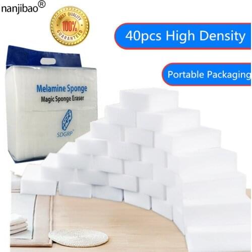 40/20/10pcs Melamine sponge for Washing dishofficekitchenbathroom cleaner,High density Nona Magic sponge Eraser with package