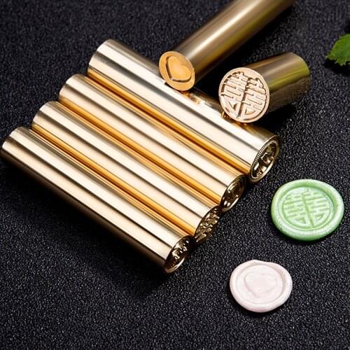 Metal Sealing Wax Stamp Cylindrical Brass Vintage Decorative Envelope Seal Stamp Cards Craft Gift Two Sides Can Be Customized