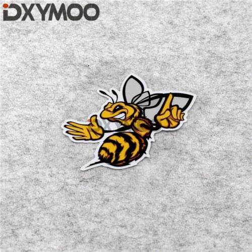 Motorcycle Helmet Side Box Oil Tank Sticker Angry Bee Funny Animal Honeybee Car Styling Bumper Decal 10x8cm