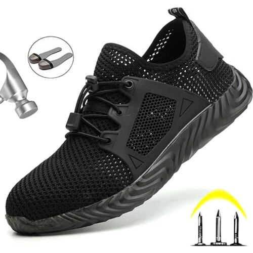 Dropshipping Work & Safety Boots Men Steel Toe Shoes Men Safety Shoes Puncture-Proof Work Sneakers Breathable Work Shoes Male
