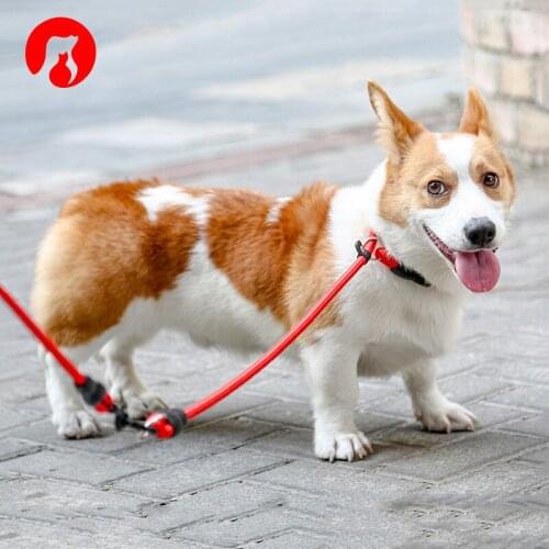 Nylon P chain dog Collar Handmade leather dog Collars black Round rope soft adjustable dog neck chains