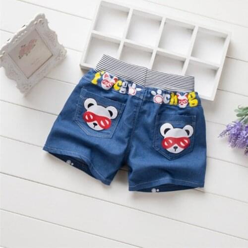 New summer childrens clothing baby boys girls jeans children cartoon trousers shorts pants retail 2-5 years old free shipping