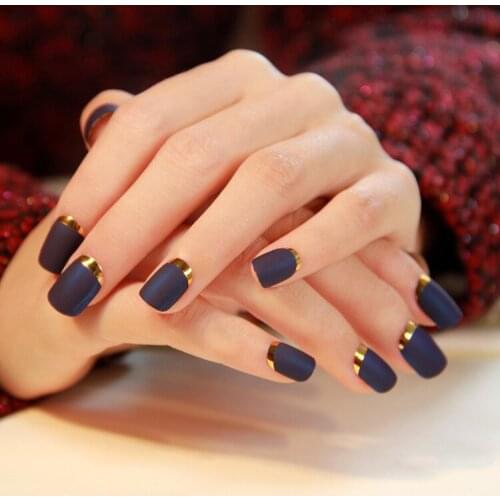 Wholesale New Arrival Exclusive Excellent Delicate Nail Wrap 24pcs Chic Frosted Solid Color False Nails 100set/lot free shipping