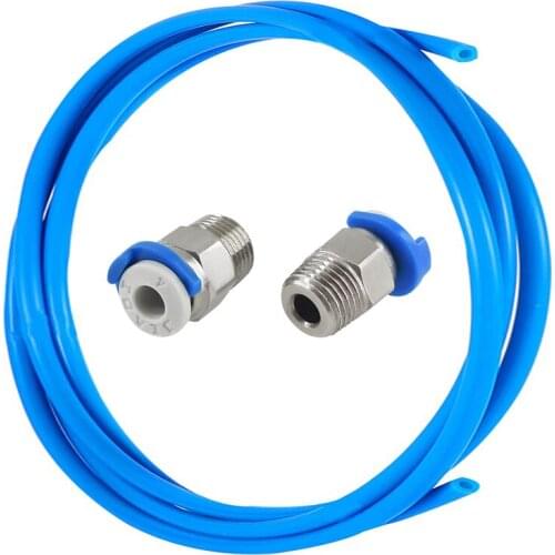 Pneumatic Connectors PC4-01 With 1M PTFE Teflonto Tube 2*4MM 3D Printer Parts 1.75mm for Bowden Extruder CR10 J-head