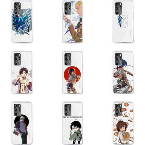 Anime Attack on Titan Phone Case Transparent For Huawei honor V 9 8 10 20 7 i S A C X pro lite play Soft TPU Clear Mobile bags
