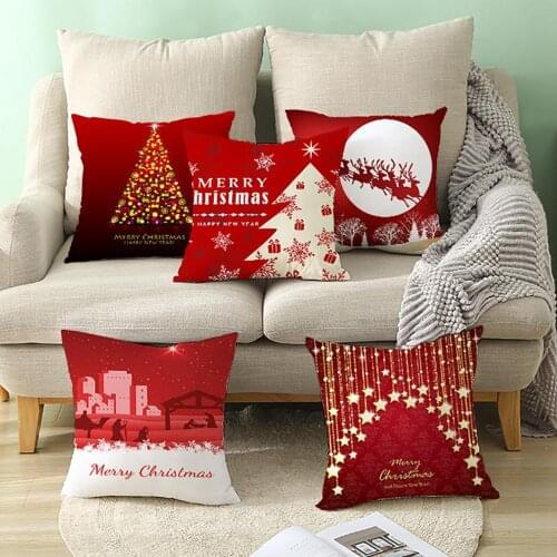 Xmas Tree Greeting Letter Cushion Cover Soft Cushion Covers Home Decor for Sofa Seat Chair Car Pillowcase