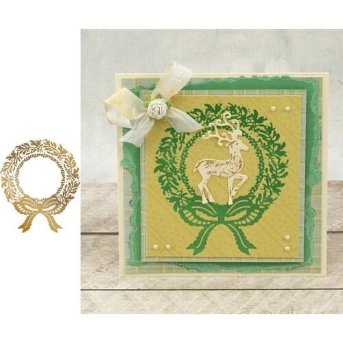 Christmas Wreath HOT FOIL PLATE Silver DIY Photo Embossing Die Cut Scrapbooking Stencils Hot Stamping Foil
