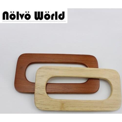1 pair=2 pieces,20*10cm Solid Natural large wood handle for ladies crochet bag,DIY Bags Purse Big Rectangular Handle Accessories