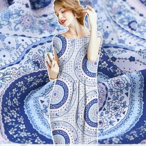 138cm wide natural silk fabric meter 14 mm digital inkjet silk crepe de chine fabric print dress fabric wholesale silk cloth