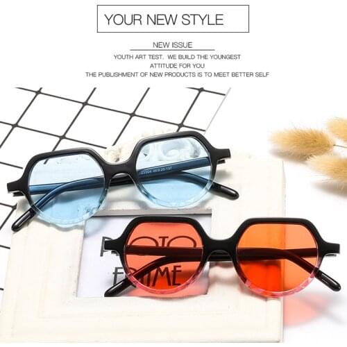 2020 New Fashion Retro Sunglasses Women Yellow Red Lens Sun Cloudy Glasses UV400 Ultra-light Sunglass Vintage Metal Eyewear