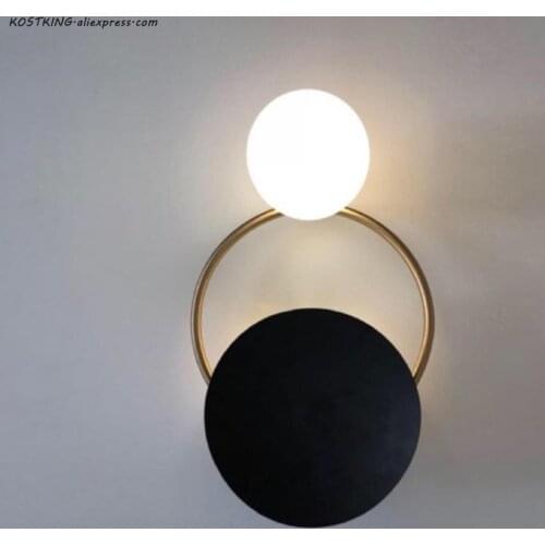 Modern Moon Glass Ball Wall Lamp Sconce Led Bedroom Wall Light Fixture for Home Decor Nordic Living Room Corridor Luminaire G4