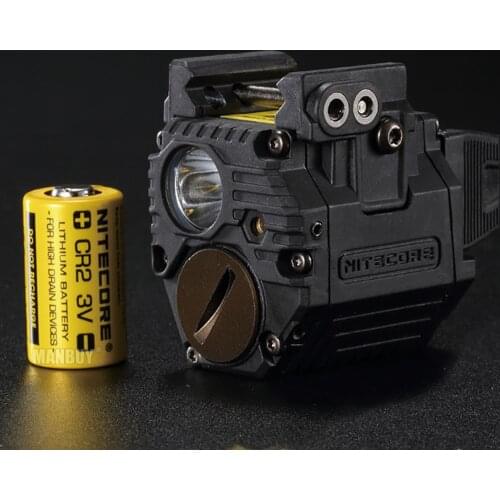 Nitecore NPL10 300Lms Universal Subcompact Red Laser Pistol Light Torch CREE XP-G2 S3 LED Weapon Light 1x CR2 Tactical Flashligh