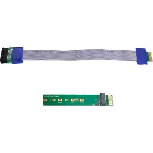 Cablecc PCI-E 3.0 1x x1 to NGFF M-key NVME AHCI SSD Vertical Adapter with Cable Male to Female Extension