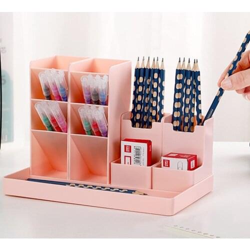 Pen holder Desktop Storage Box Large Capacity Office Desk Pencil Organizer Multifunctional Student Stationery Storage Holders