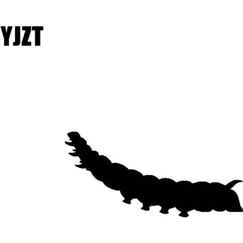 YJZT 14.8CM*7.1CM Interesting Caterpillar Cute Bug Minimalist Nifty Vinyl Decal Dazzling Car Sticker Black/Silver C19-1366