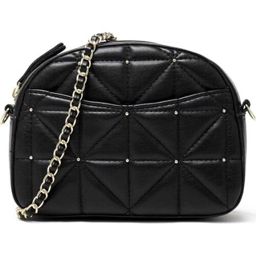 Diamond shape ladies shoulder bag new womens Messenger bag metal chain shopper handbag party bags for women 2019 girl discount