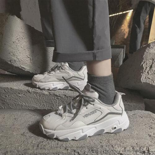 Women Chunky Platform Sneakers 2021 Fashion Lace Up Old Dad Shoes Woman High Heels Basket Female Casual Shoes Smog Trainers