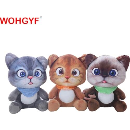 1pc 20cm Mini Cute Plush Cat Stuffed Animals Cartoon Kitty Doll Kids Toys Girls Gifts