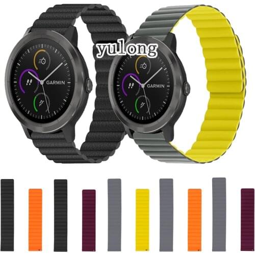 20mm Magnetic Loop Silicone Strap Band For Garmin Vivoactive 3 Music trainer music Smart Watch Fashion Watchband for Venu SQ