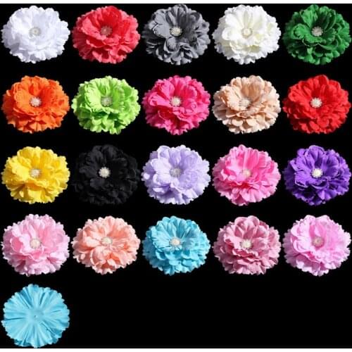 4pcs/lot 11CM 20 Colors Newborn DIY Chic Shabby Artificial Shaped Fabric Hair Flowers Bouquet For Wedding Bride Garland Home