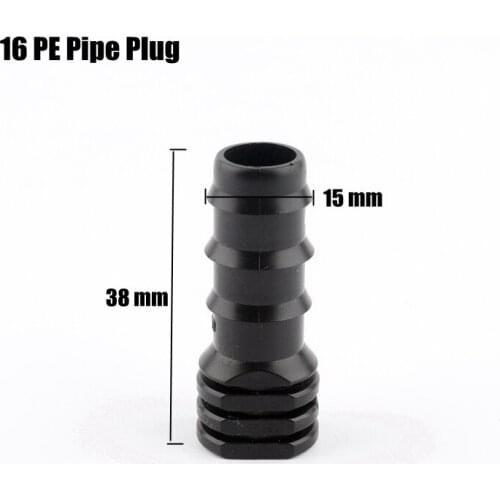 50pcs 16PE Pipe Hose Plug Drip Irrigation Pipe End Cap Greenhouse Home Garden Micro Watering System Parts HoseEnd Connectors