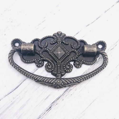 6Pcs Antique Furniture Handle Jewelry Box Knobs and Pulls Drawer Cupboard Cabinet Pull Handles Retro Furniture Decor Pulls
