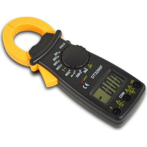 Free DHL Fedex 100pcs/lot DT3266F LCD Digital Multimeter Voltmeter Orange Black W 2 Test Leads