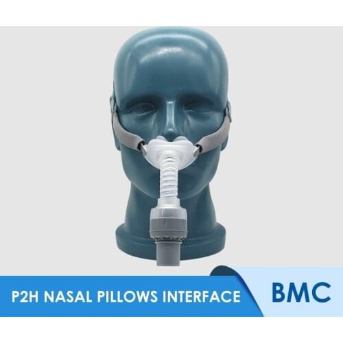 BMC-P2H Nasal Pillows Interface CPAP Mask with Headgear and 3 Size Cushions Air Breathing Sleep Apnea Anti Snoring Sleep Mask