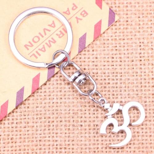 New Fashion Keychain 23x21mm yoga om Pendants DIY Men Jewelry Car Key Chain Ring Holder Souvenir For Gift
