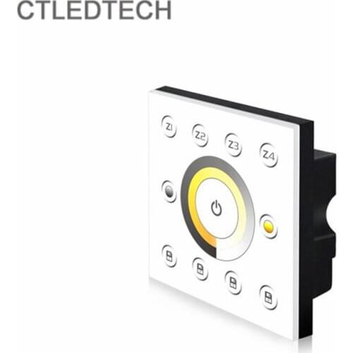 Hot P6 86 Type DMX512 CCT Single color dimming touch control panel Zone control 4 Zone For led Double color DMX512 light