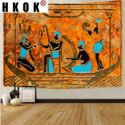 HKOK Ancient Egypt Tapestry Wall Hanging African Tapestries Wall Art Cloth Table Cloth Background Beach Towel Blanket Home Decor