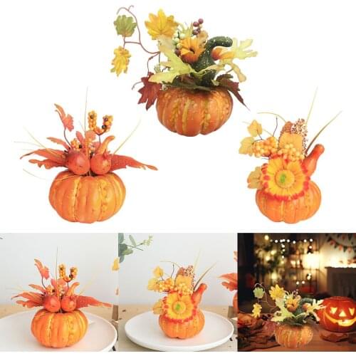 Artificial Halloween Pumpkins Pomegranate Wreath Harvest Fake Indoor Dinner Home Thanksgiving Party Photo Props Accents