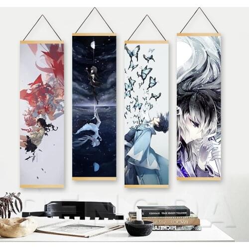 Printed Painting Solid Wood Hanging Canvas Wall Art Modern Your Lie in April Anime Scrolls Girls Bedroom Posters Home Decoration