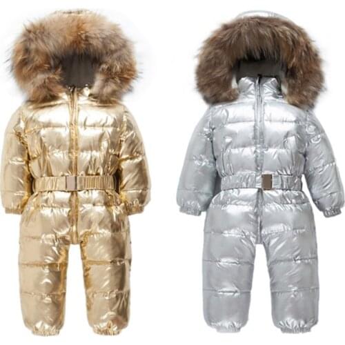 Autumn and winter new baby down jacket, boys and girls thickened jumpsuit, baby romper, suitable for children aged 1-8
