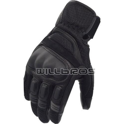 Dirt 3 Leather Gloves Motorcycle Guantes Motorbike Scooter Street Moto Riding Mountain Bicycle Motor Black Luvas Mens